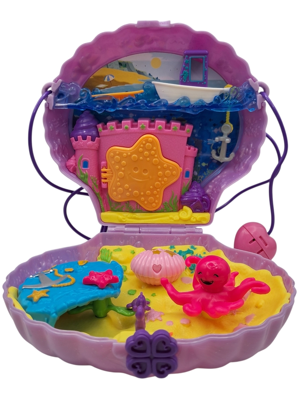 ​Polly Pocket Splash 'n Surprise Seashell Purse Compact Playset Mermaid Octopus